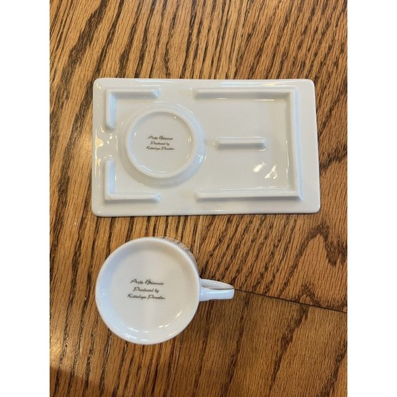 Kutahya Porselen Arte Bianco Expresso Coffee / Tea Set. Plates And Mug Cups. - Picture 4 of 13